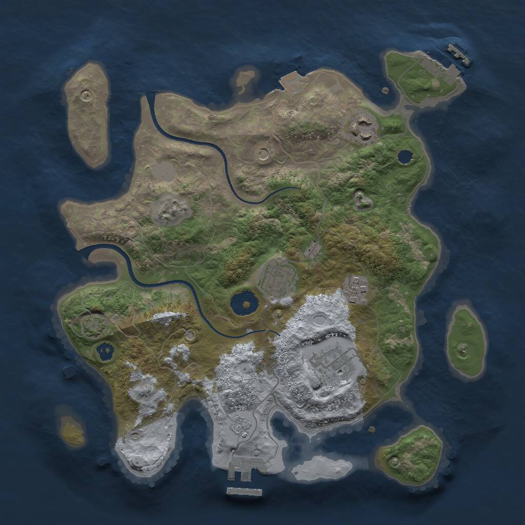 Rust Map: Procedural Map, Size: 3000, Seed: 17569, 10 Monuments