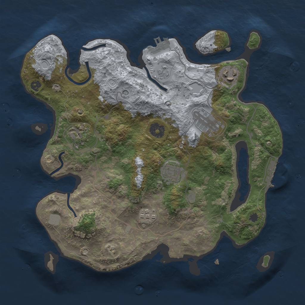 Rust Map: Procedural Map, Size: 3000, Seed: 12246, 12 Monuments