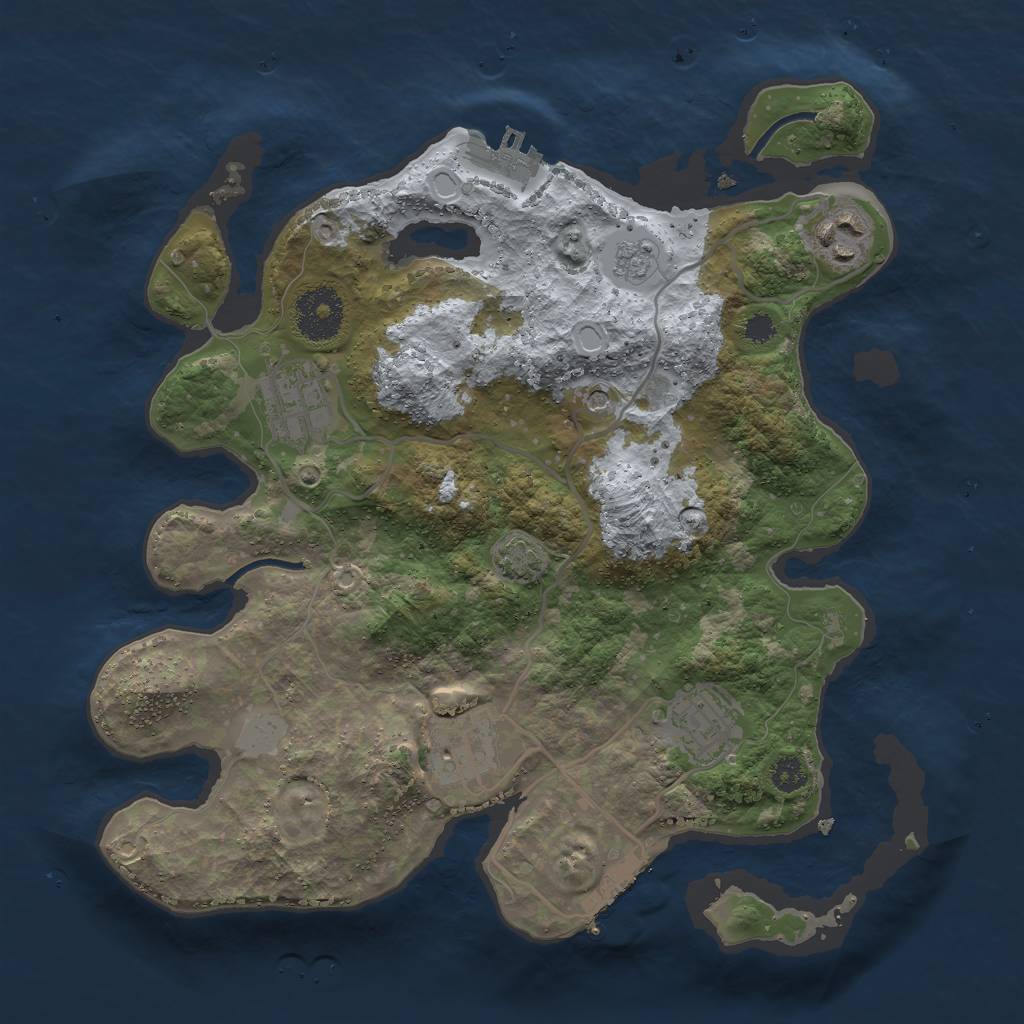 Rust Map: Procedural Map, Size: 3000, Seed: 240, 12 Monuments