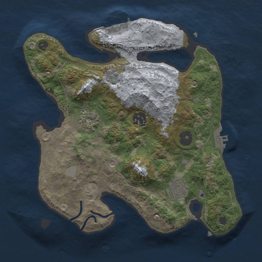 Rust Map: Procedural Map, Size: 2750, Seed: 34713731, 11 Monuments