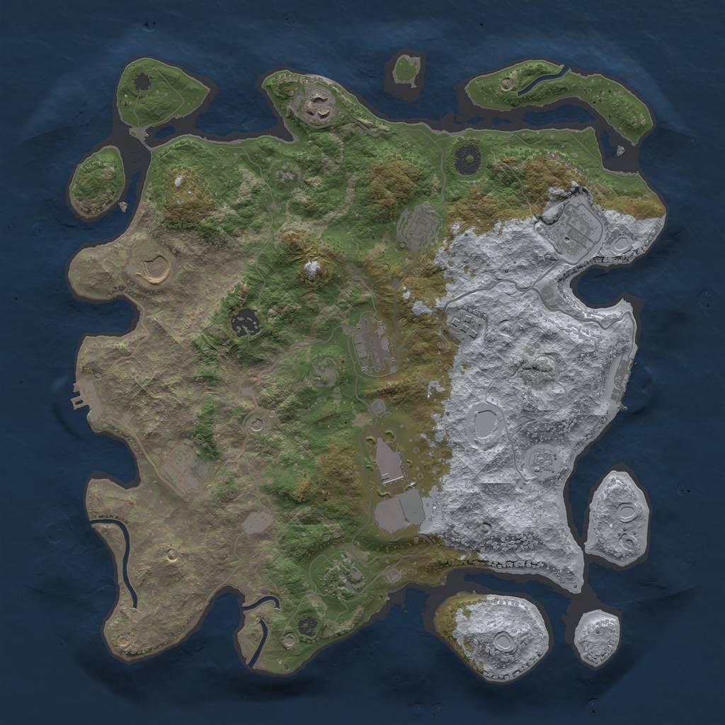 Rust Map: Procedural Map, Size: 3800, Seed: 20230502, 17 Monuments