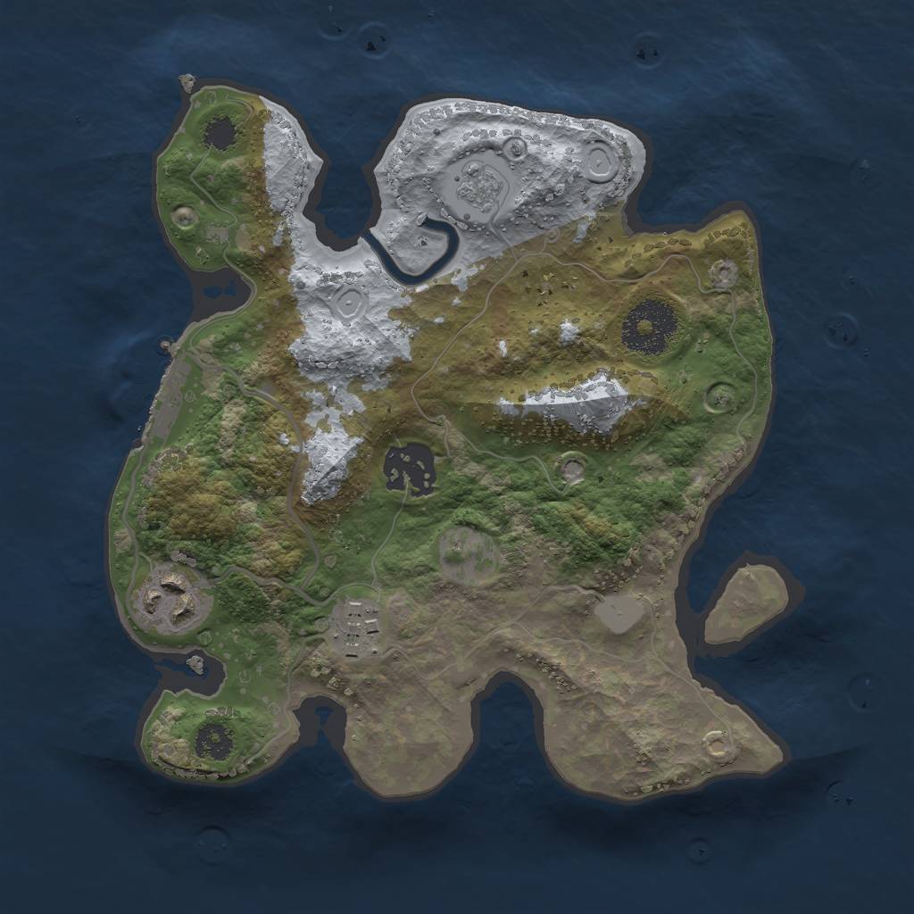 Rust Map: Procedural Map, Size: 2500, Seed: 8623, 8 Monuments