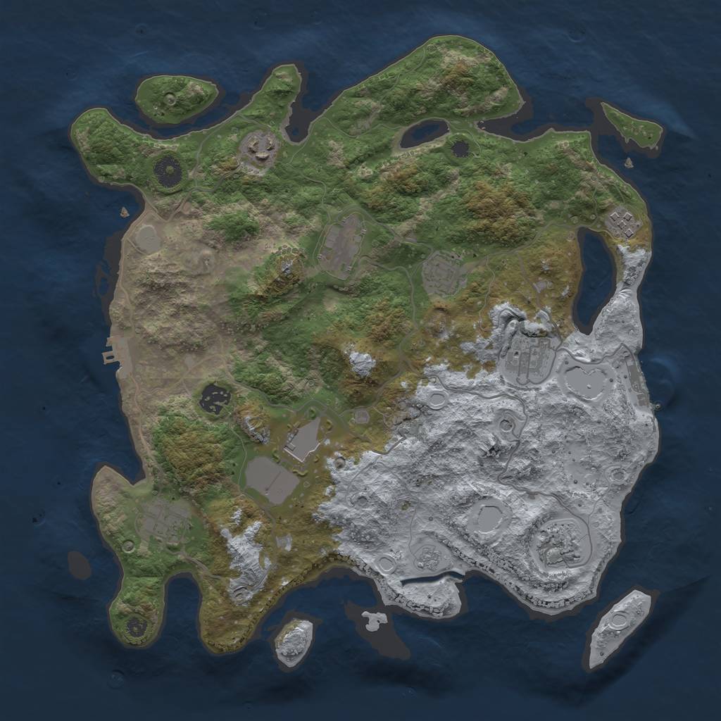 Rust Map: Procedural Map, Size: 3700, Seed: 566036364, 16 Monuments