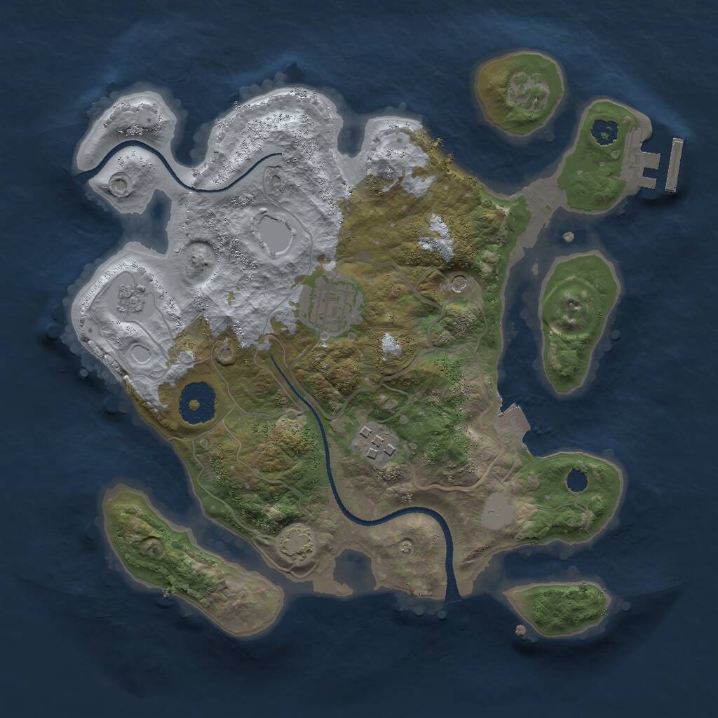 Rust Map: Procedural Map, Size: 2700, Seed: 156913175, 7 Monuments