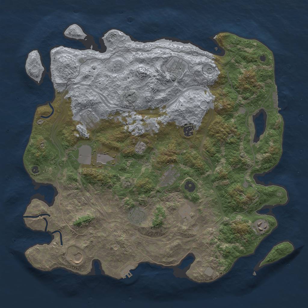 Rust Map: Procedural Map, Size: 4250, Seed: 268256156, 17 Monuments