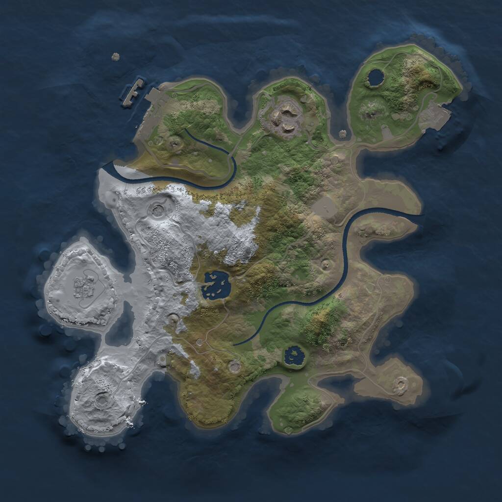 Rust Map: Procedural Map, Size: 2500, Seed: 8332425, 6 Monuments