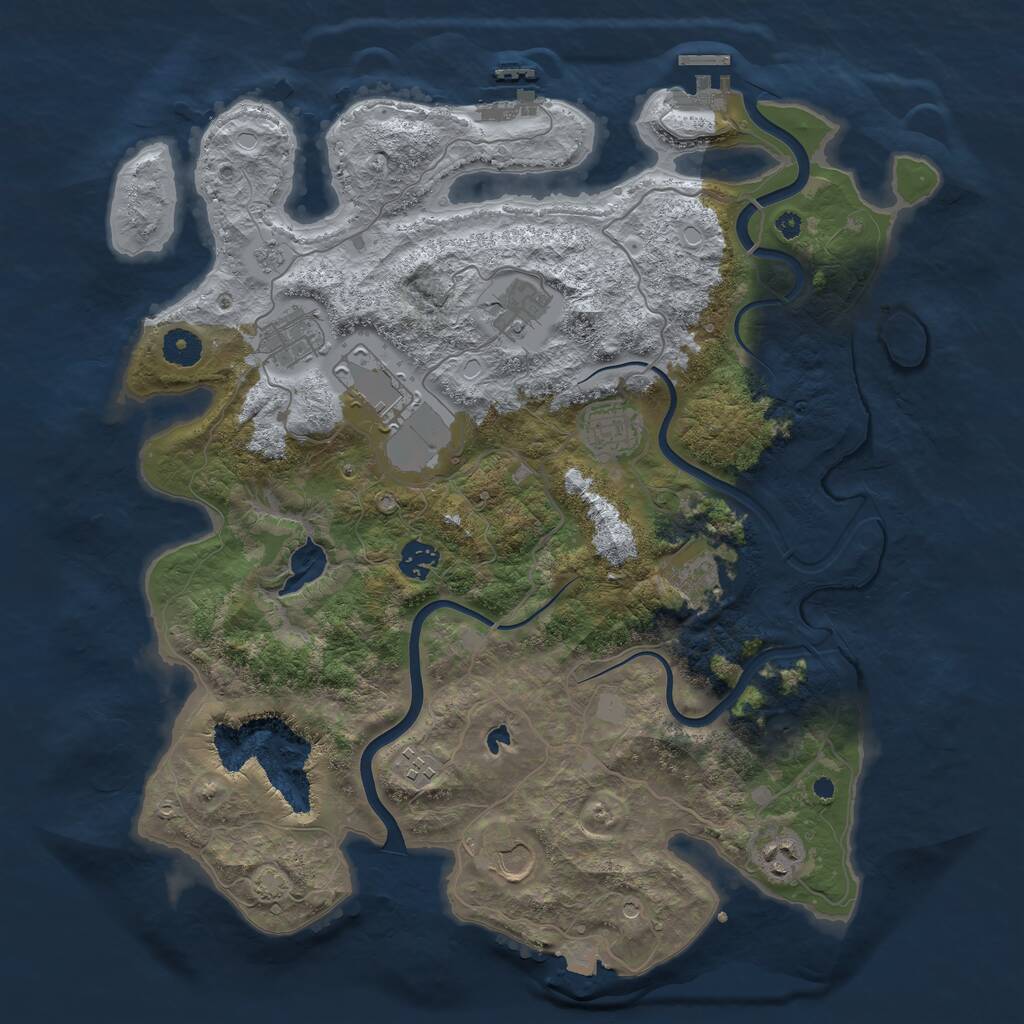 Rust Map: Procedural Map, Size: 4000, Seed: 12001, 15 Monuments
