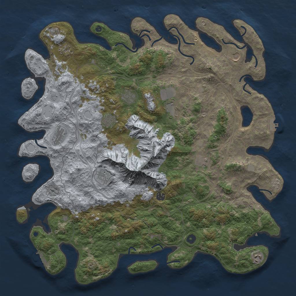 Rust Map: Procedural Map, Size: 5000, Seed: 1872733944, 18 Monuments