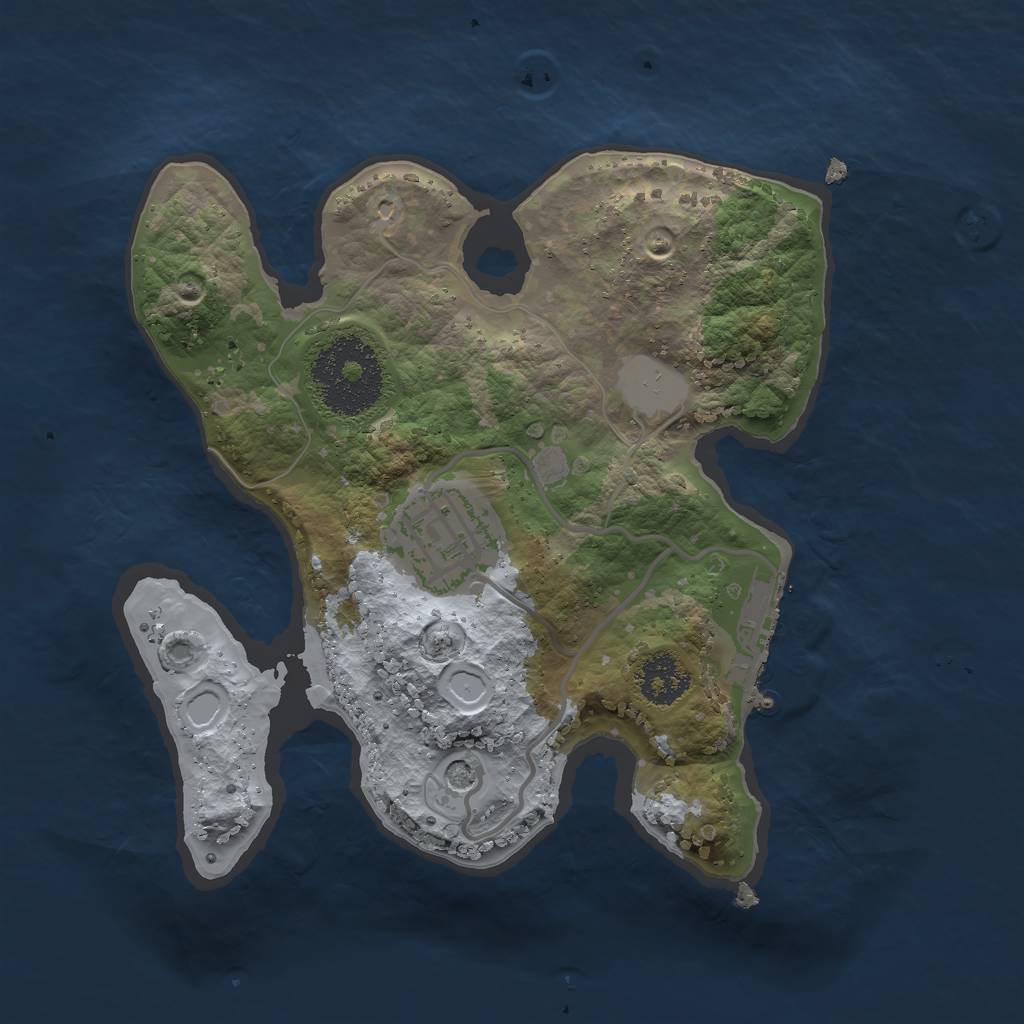 Rust Map: Procedural Map, Size: 2100, Seed: 3, 6 Monuments