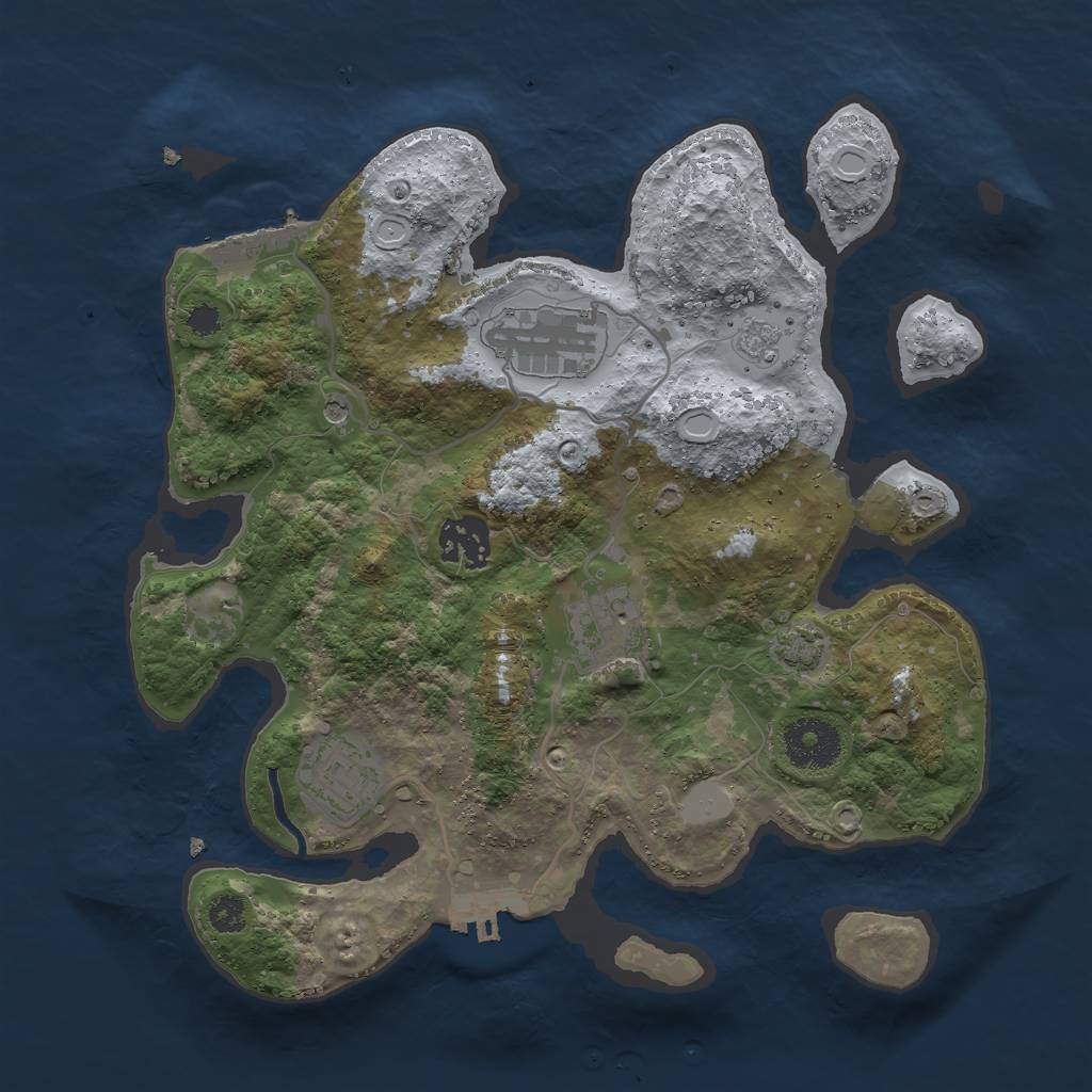 Rust Map: Procedural Map, Size: 3000, Seed: 10772, 12 Monuments