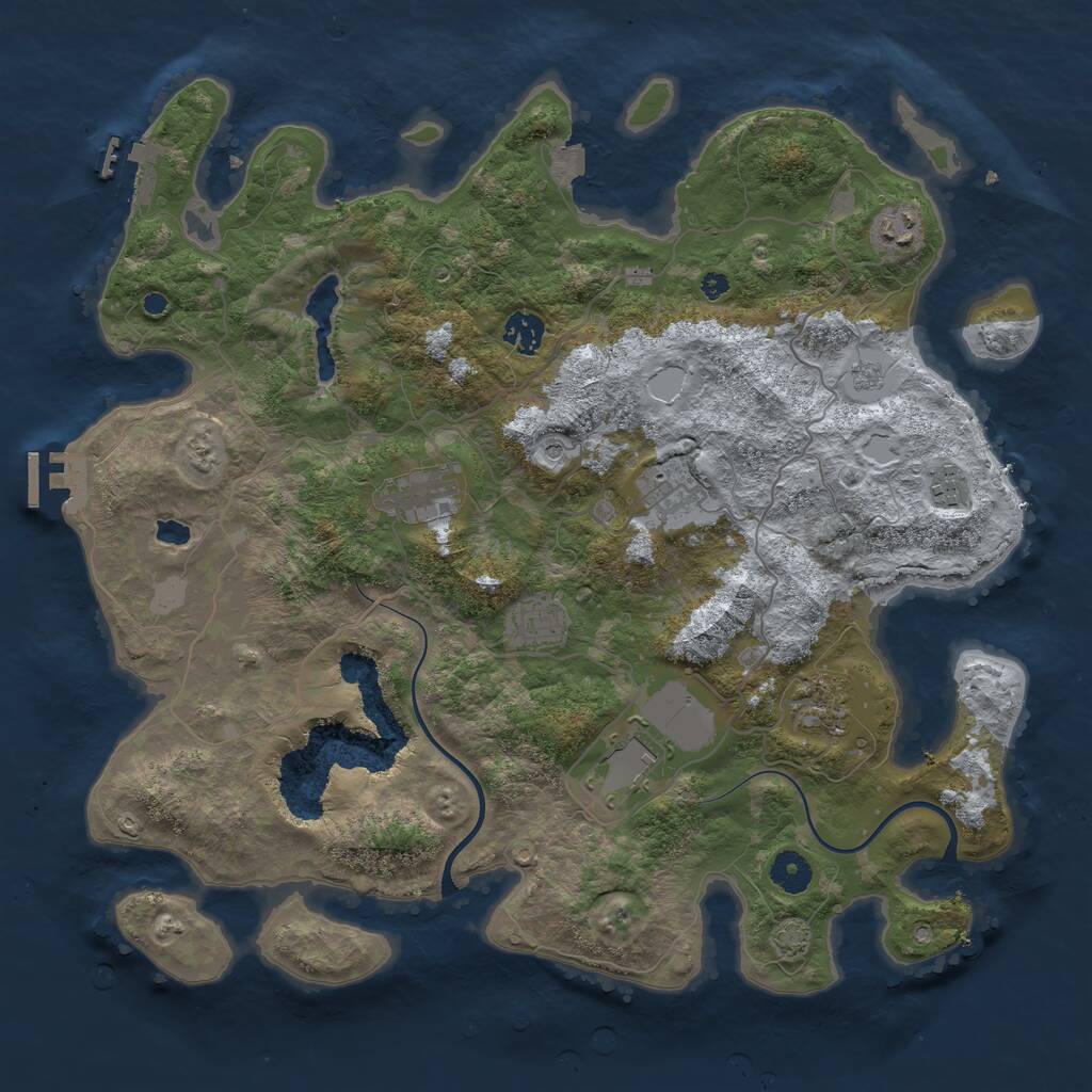 Rust Map: Procedural Map, Size: 4000, Seed: 59635963, 14 Monuments