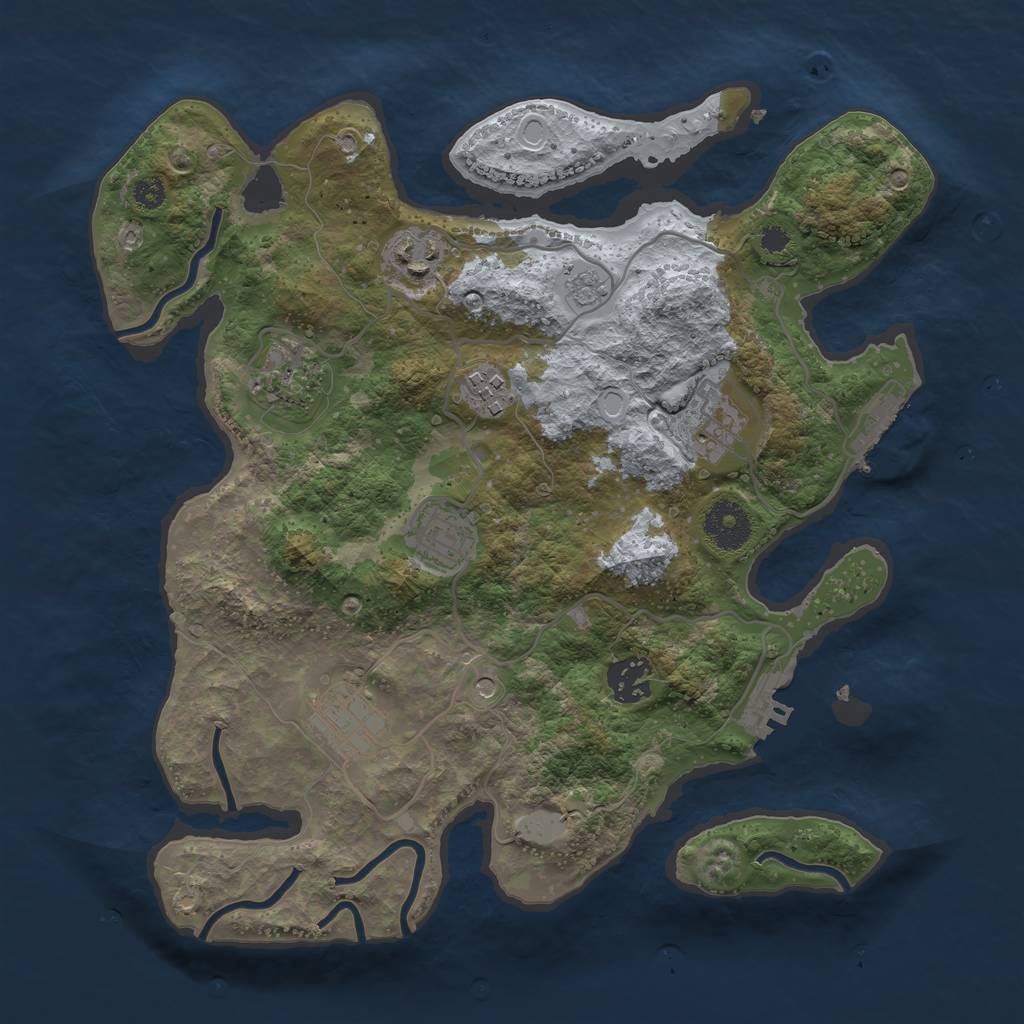 Rust Map: Procedural Map, Size: 3250, Seed: 532454567, 14 Monuments