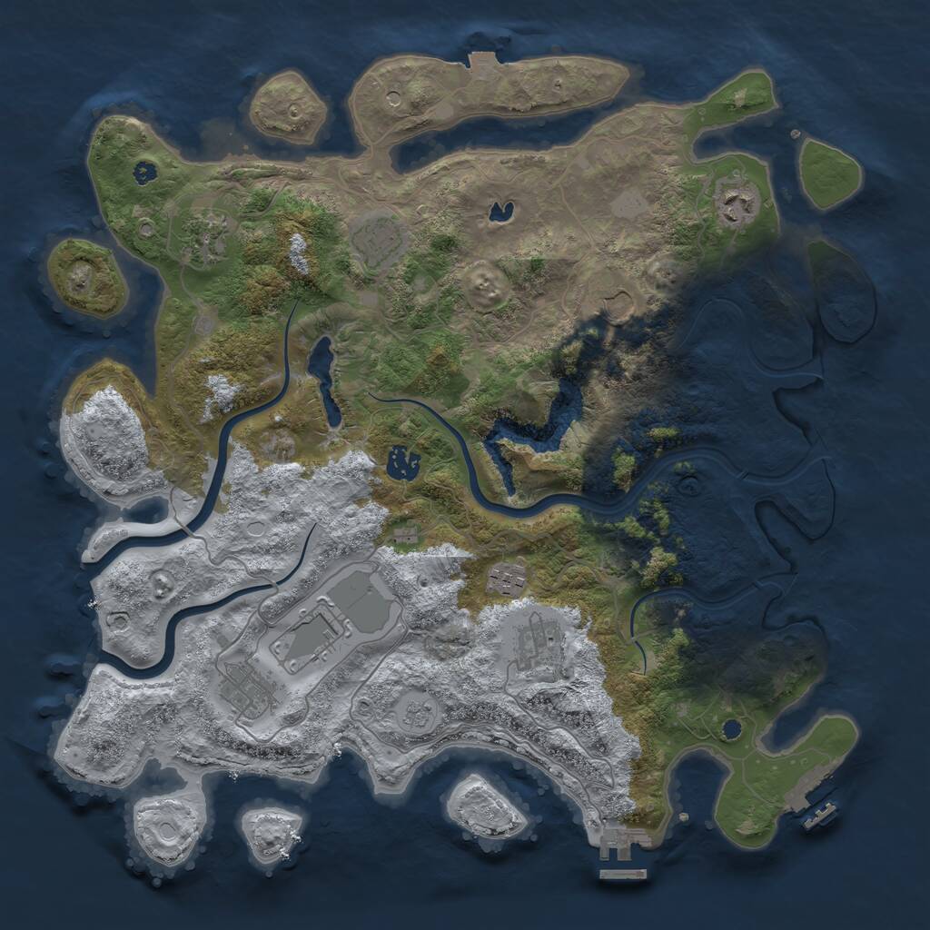 Rust Map: Procedural Map, Size: 4000, Seed: 1641882979, 15 Monuments
