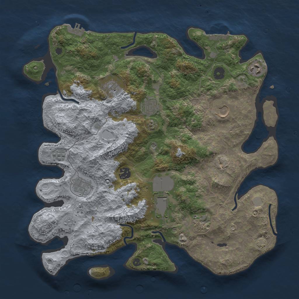 Rust Map: Procedural Map, Size: 3750, Seed: 352965907, 17 Monuments