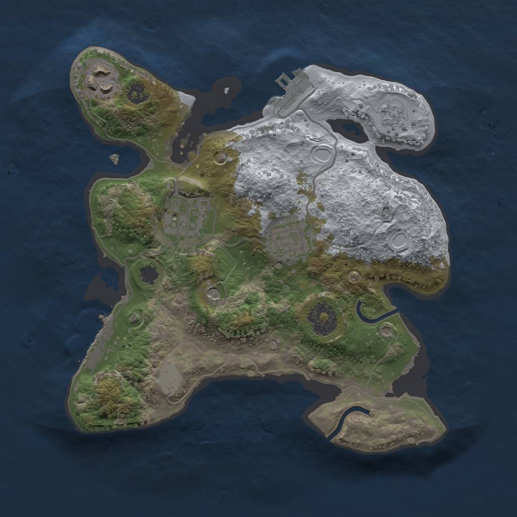 Rust Map: Procedural Map, Size: 2500, Seed: 1669625863, 10 Monuments