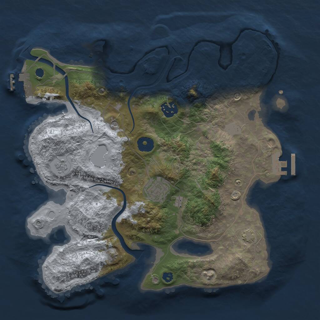 Rust Map: Procedural Map, Size: 3000, Seed: 1884250881, 8 Monuments