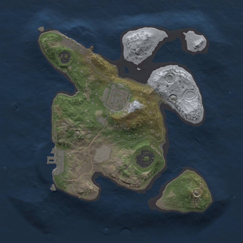 Rust Map: Procedural Map, Size: 2000, Seed: 1365578695, 6 Monuments