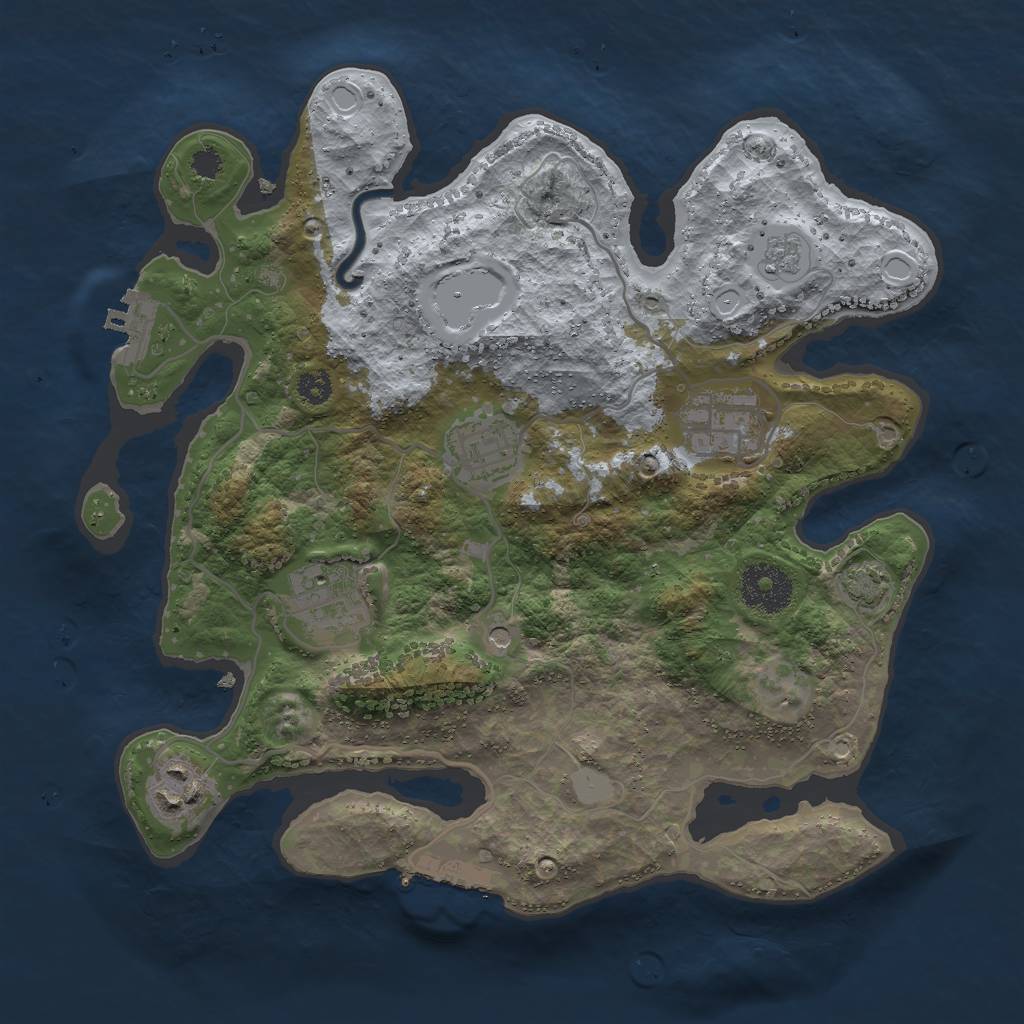 Rust Map: Procedural Map, Size: 3000, Seed: 5513, 12 Monuments