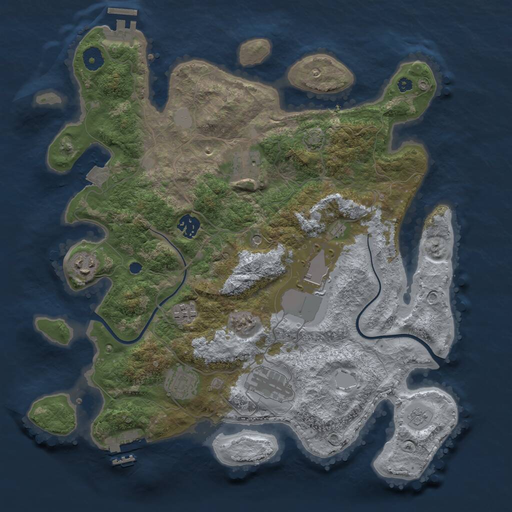 Rust Map: Procedural Map, Size: 3500, Seed: 325, 13 Monuments