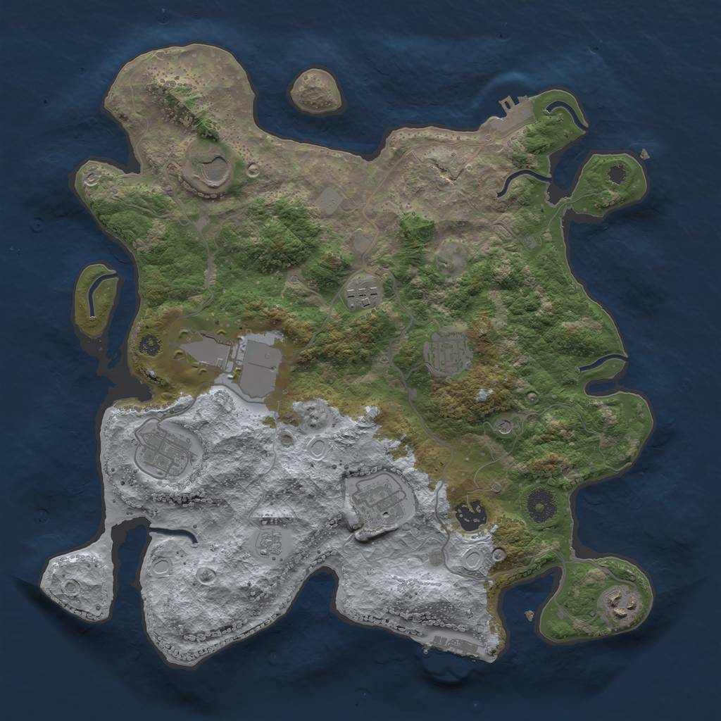 Rust Map: Procedural Map, Size: 3500, Seed: 2815157, 15 Monuments