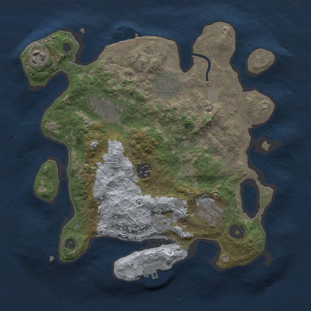 Rust Map: Procedural Map, Size: 3000, Seed: 15346, 11 Monuments