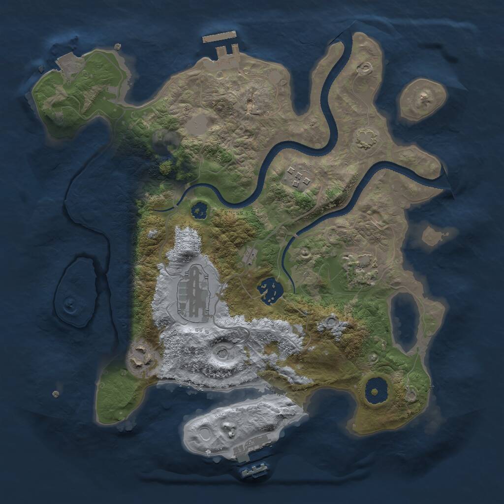 Rust Map: Procedural Map, Size: 3000, Seed: 15346, 10 Monuments