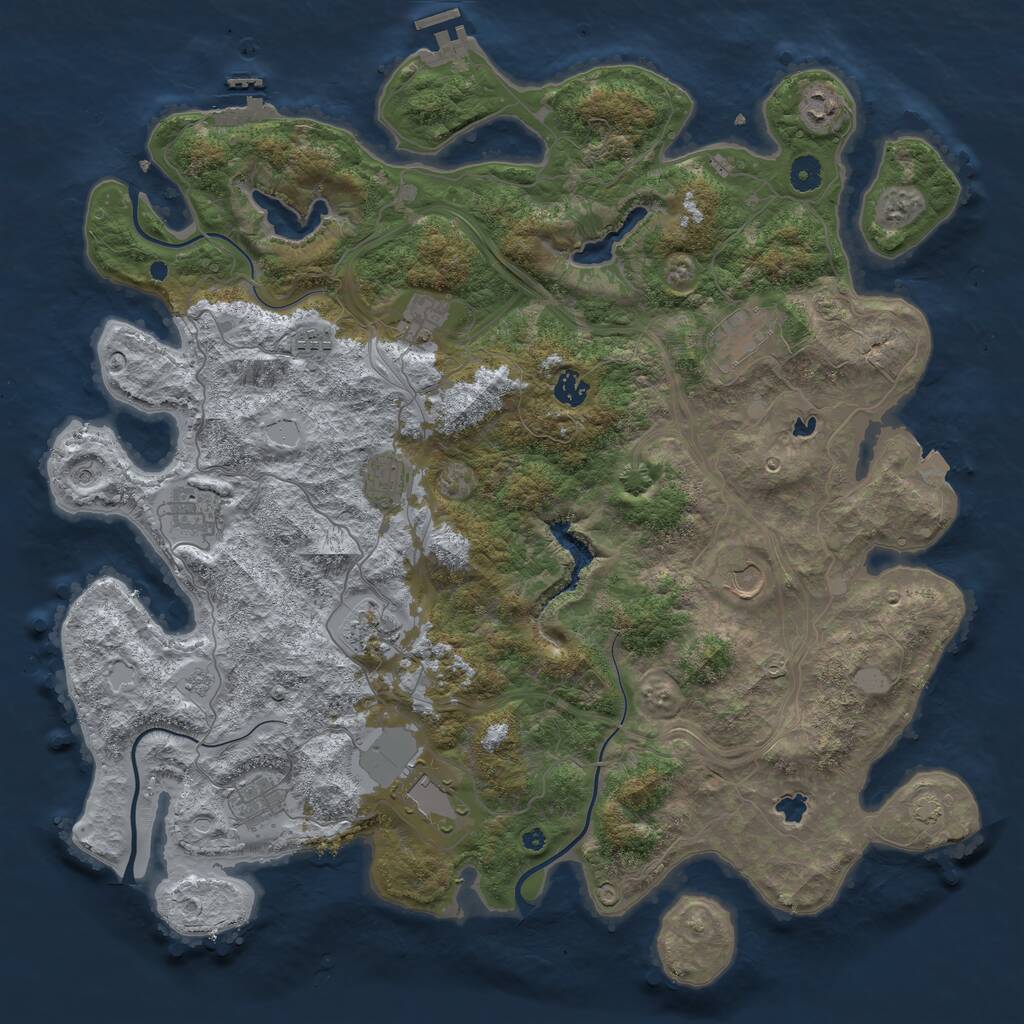 Rust Map: Procedural Map, Size: 4500, Seed: 793277920, 17 Monuments