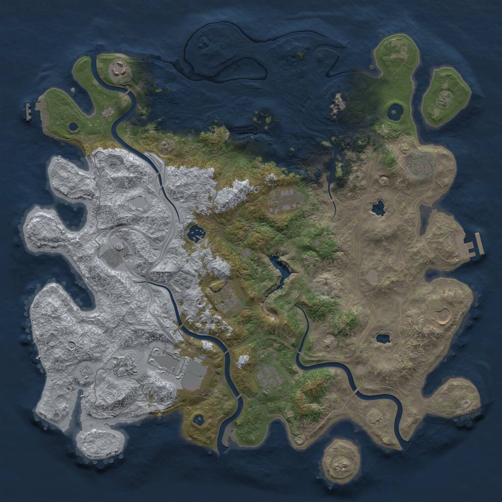 Rust Map: Procedural Map, Size: 4500, Seed: 793277920, 17 Monuments