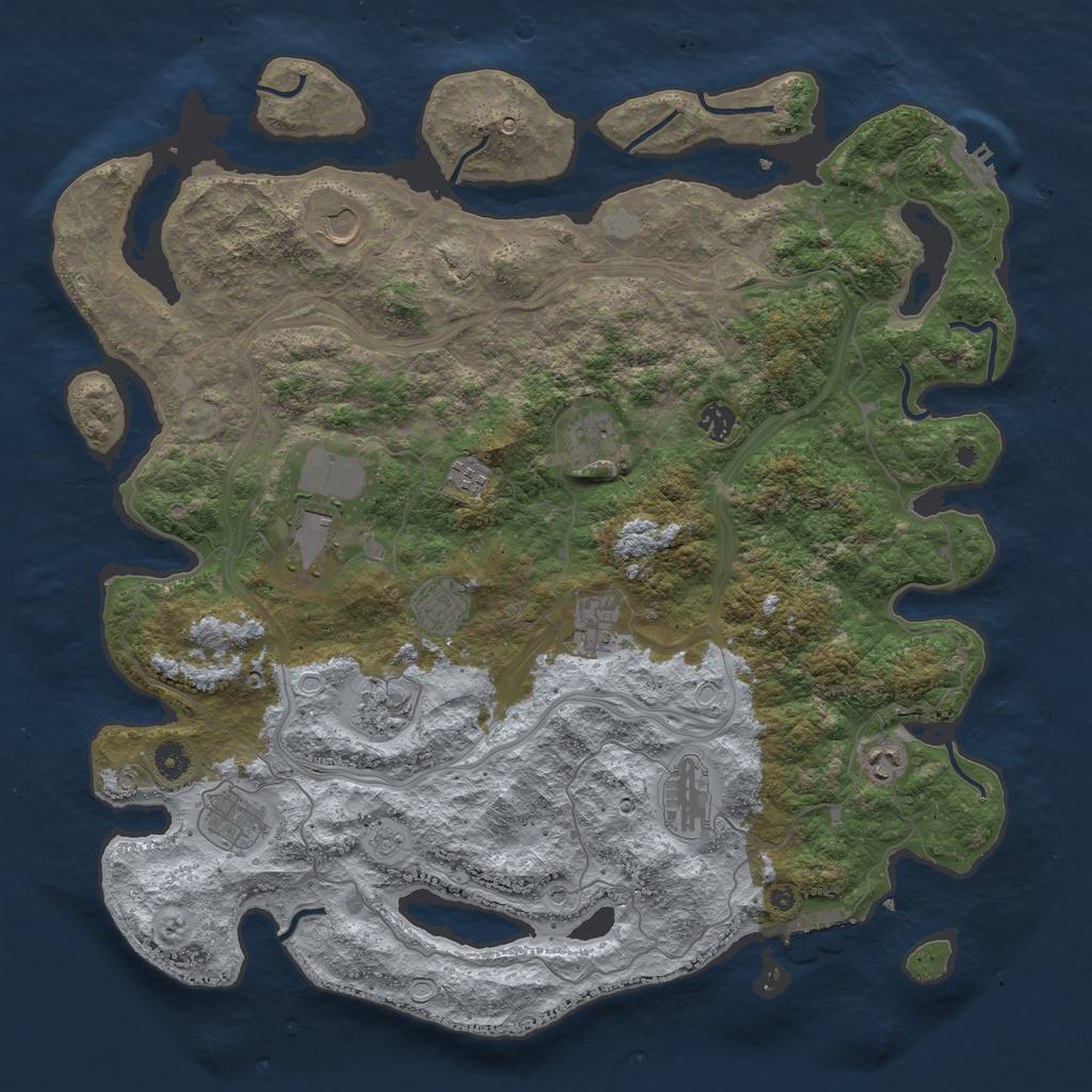 Rust Map: Procedural Map, Size: 4500, Seed: 87824359, 18 Monuments