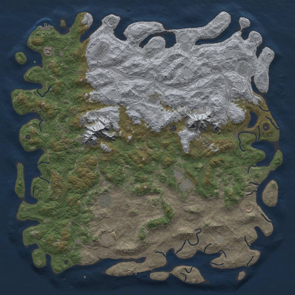 Rust Map: Procedural Map, Size: 6000, Seed: 1848528821, 18 Monuments