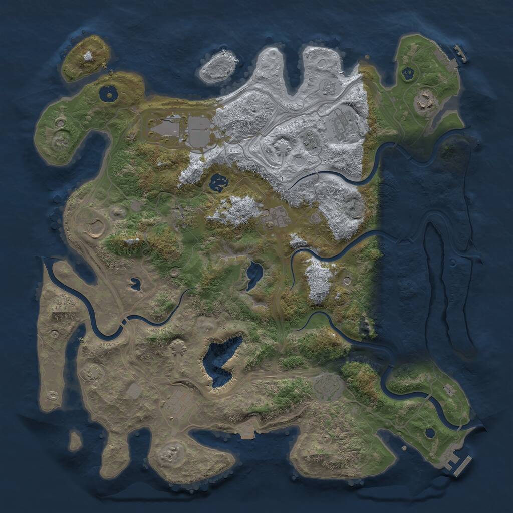 Rust Map: Procedural Map, Size: 4250, Seed: 1832640224, 16 Monuments