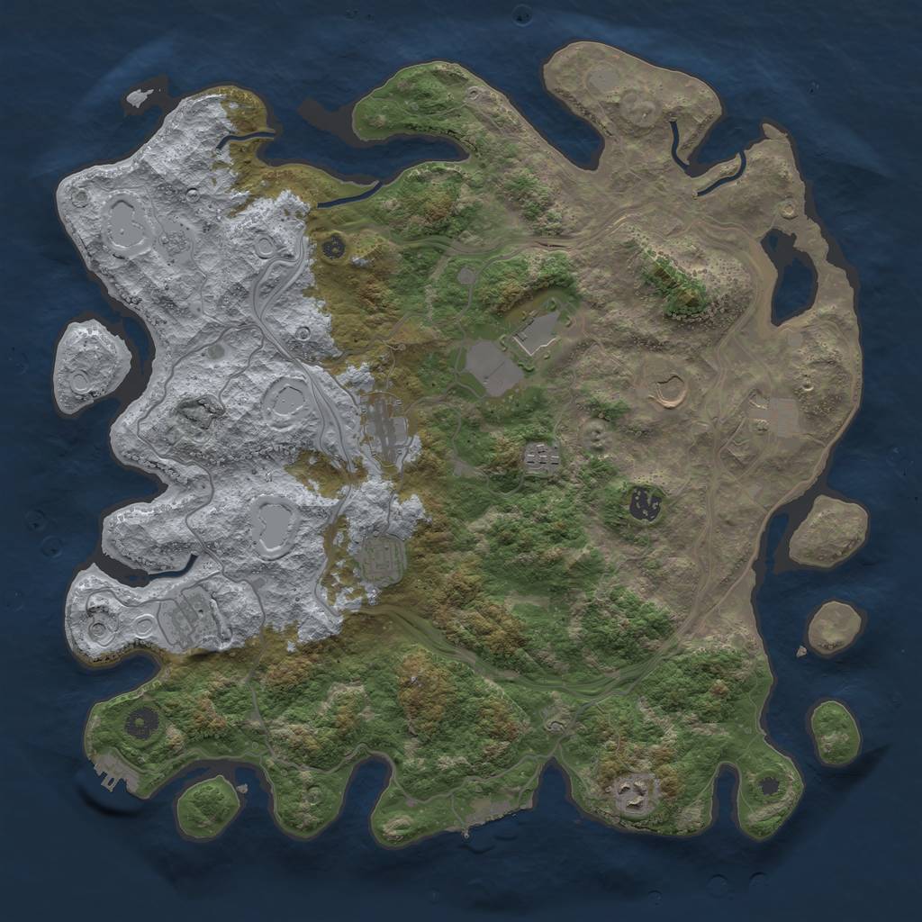 Rust Map: Procedural Map, Size: 4250, Seed: 1998395436, 16 Monuments