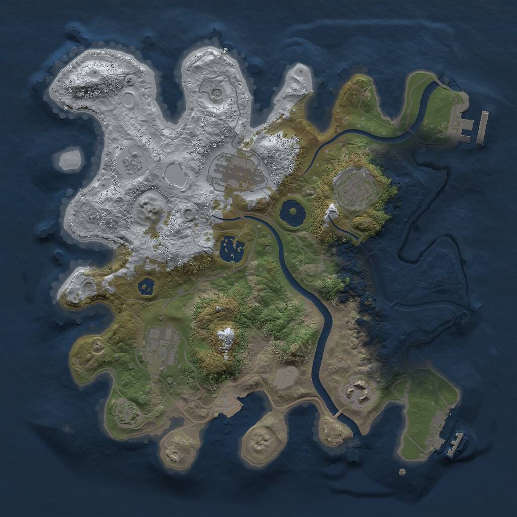 Rust Map: Procedural Map, Size: 3000, Seed: 28257, 11 Monuments