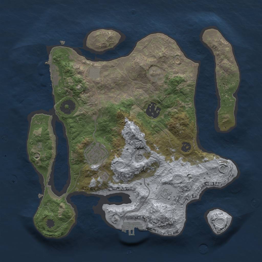 Rust Map: Procedural Map, Size: 2700, Seed: 336319867, 9 Monuments