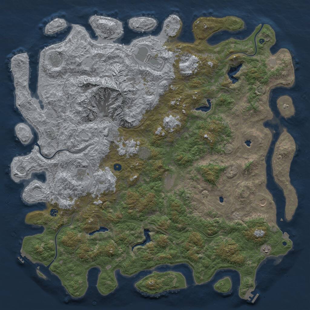 Rust Map: Procedural Map, Size: 6000, Seed: 126579, 17 Monuments
