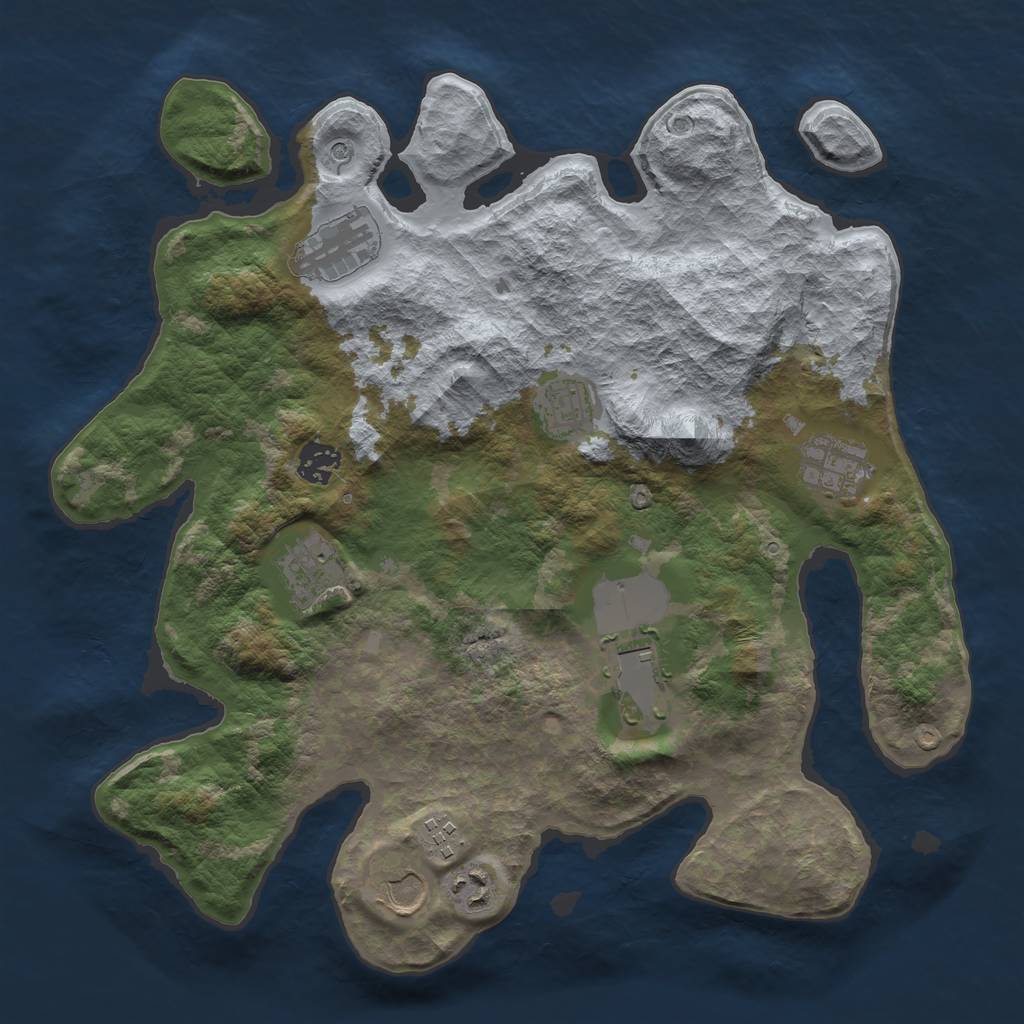 Rust Map: Barren, Size: 3600, Seed: 340, 12 Monuments