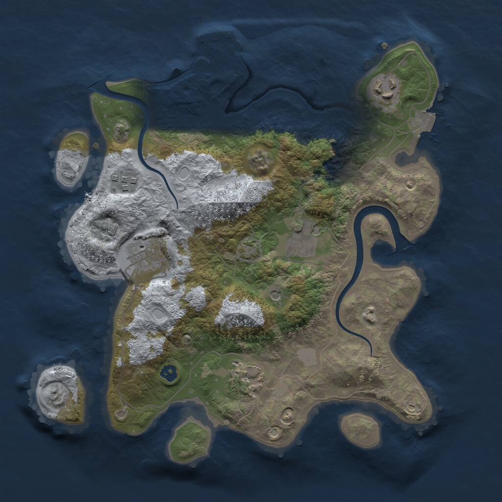 Rust Map: Procedural Map, Size: 3000, Seed: 11274, 9 Monuments