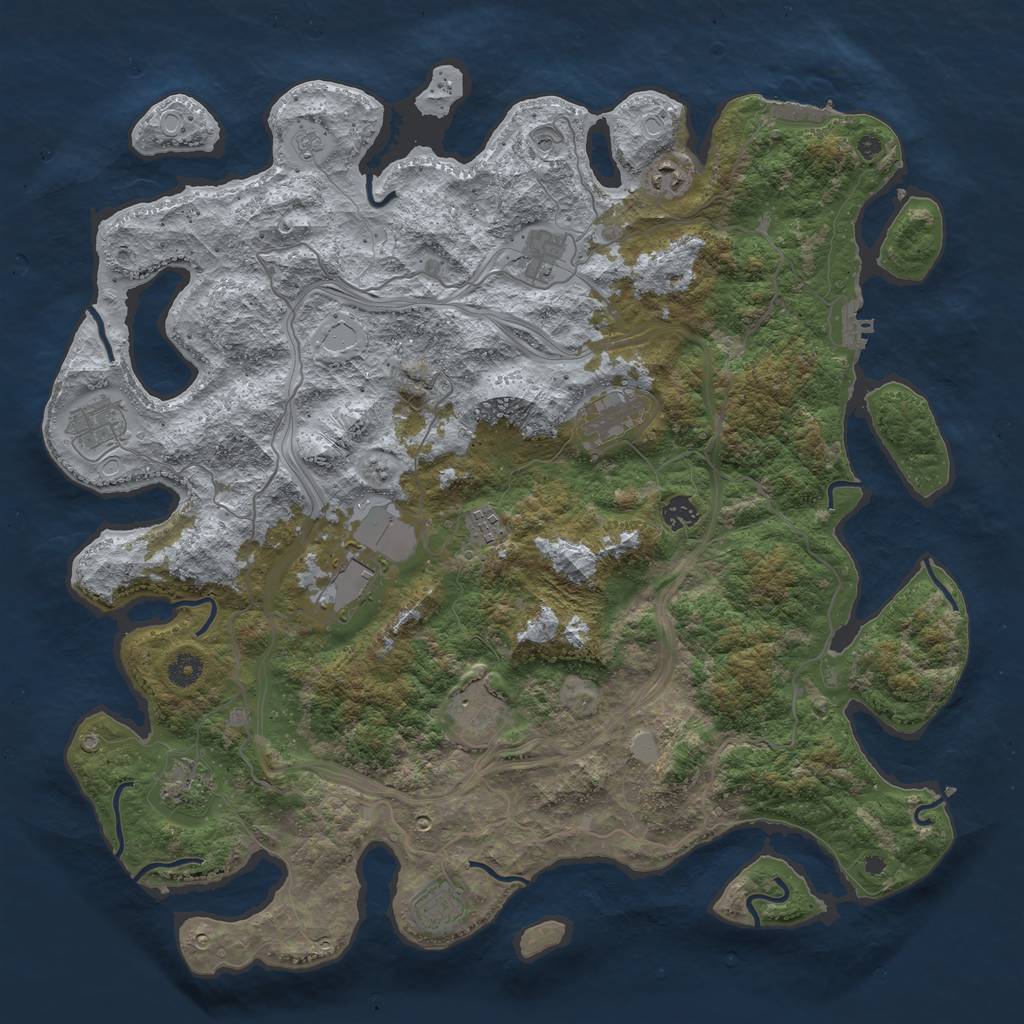Rust Map: Procedural Map, Size: 4500, Seed: 311983785, 17 Monuments