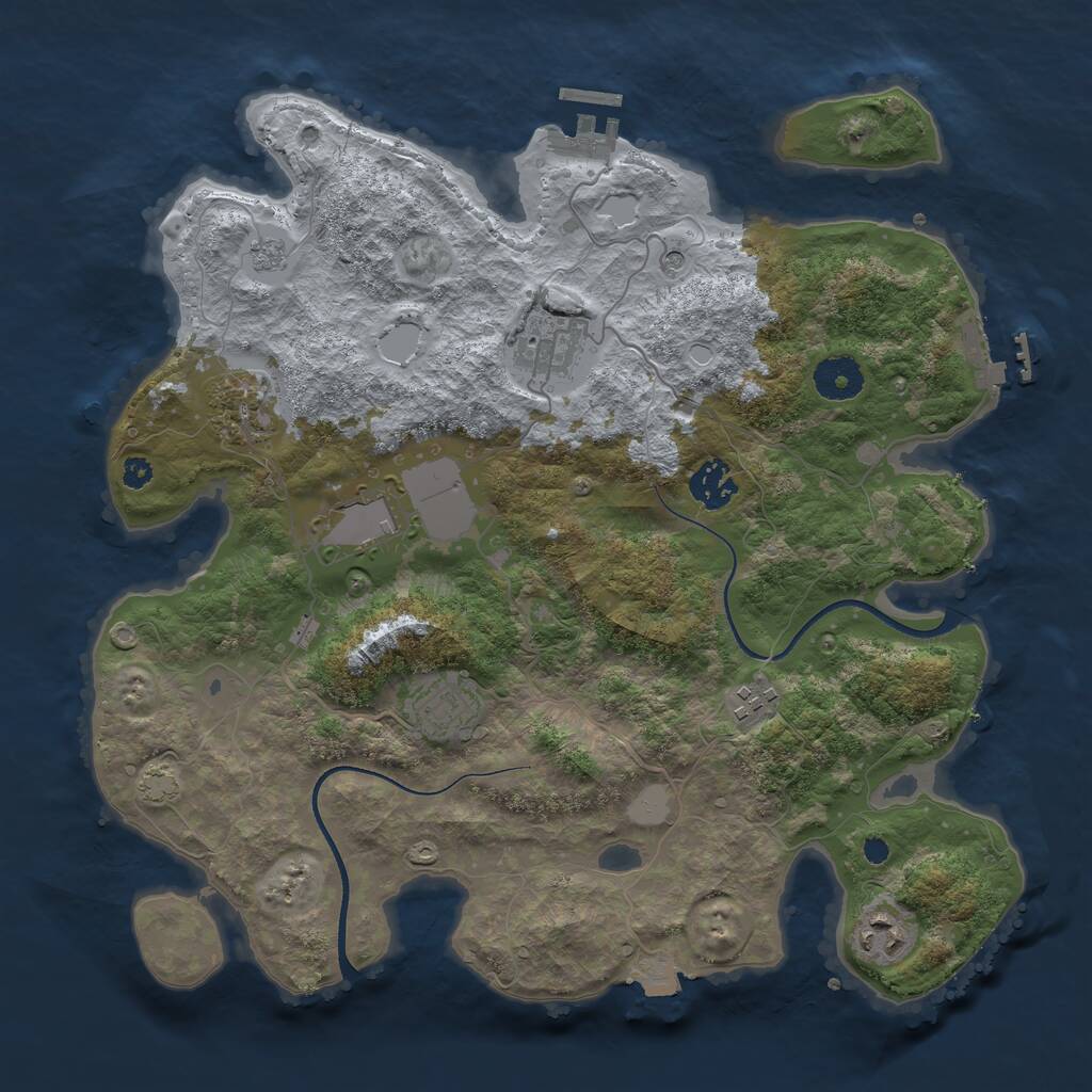 Rust Map: Procedural Map, Size: 3500, Seed: 417241066, 13 Monuments