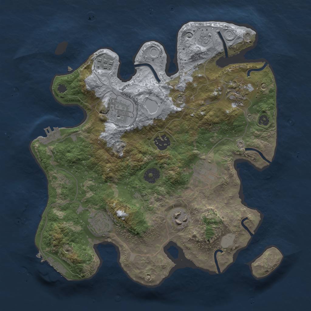 Rust Map: Procedural Map, Size: 3000, Seed: 2362, 14 Monuments