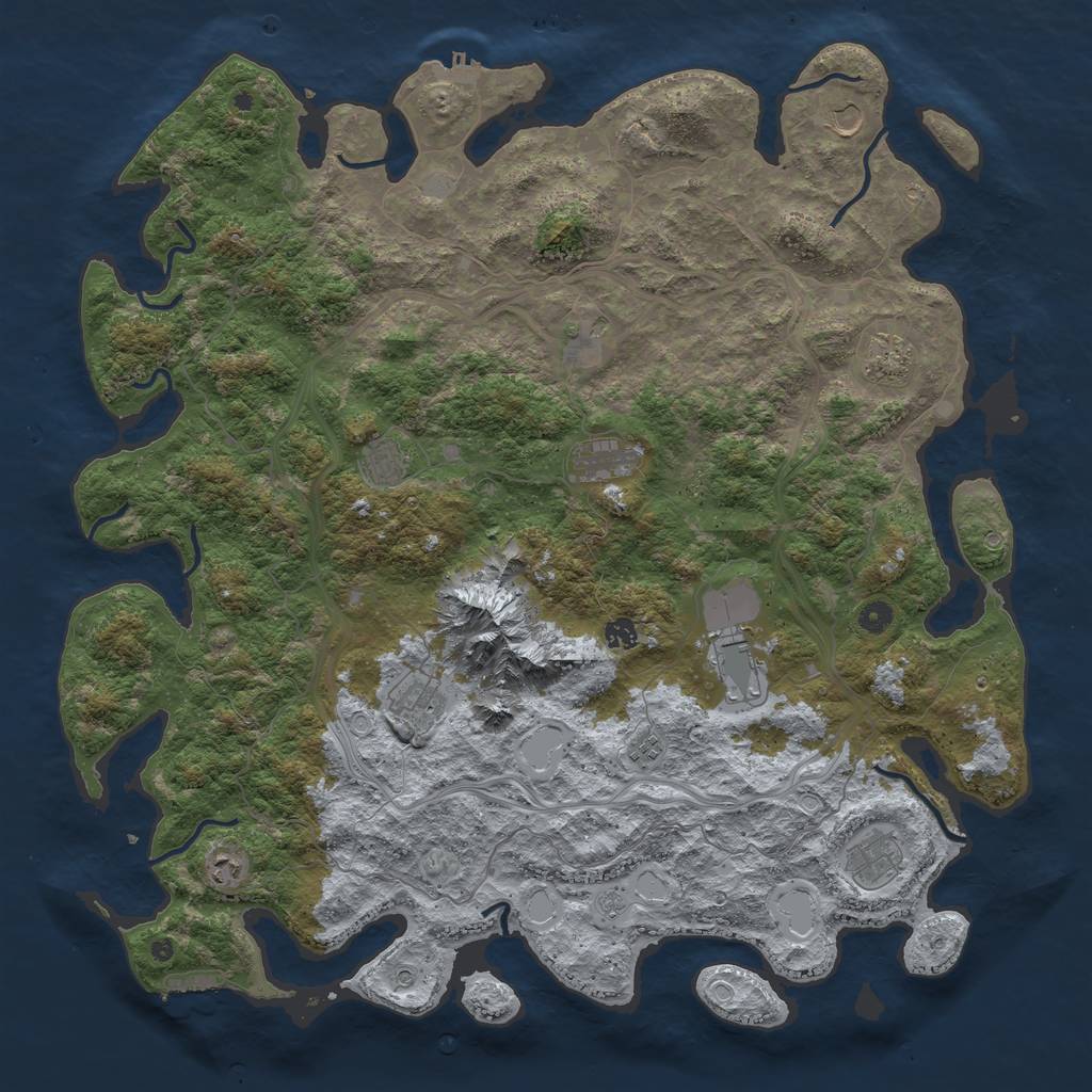 Rust Map: Procedural Map, Size: 5000, Seed: 3225711, 18 Monuments