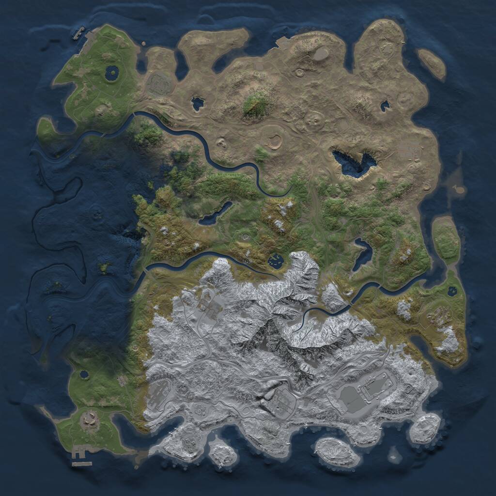 Rust Map: Procedural Map, Size: 5000, Seed: 3225711, 17 Monuments