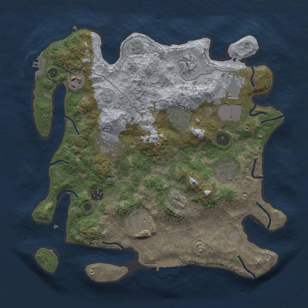 Rust Map: Procedural Map, Size: 3500, Seed: 985117173, 15 Monuments