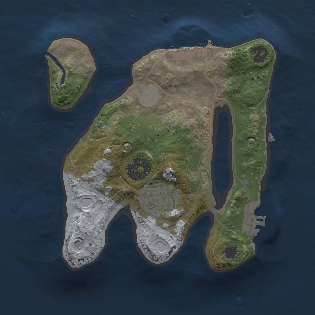 Rust Map: Procedural Map, Size: 2000, Seed: 2049551450, 6 Monuments