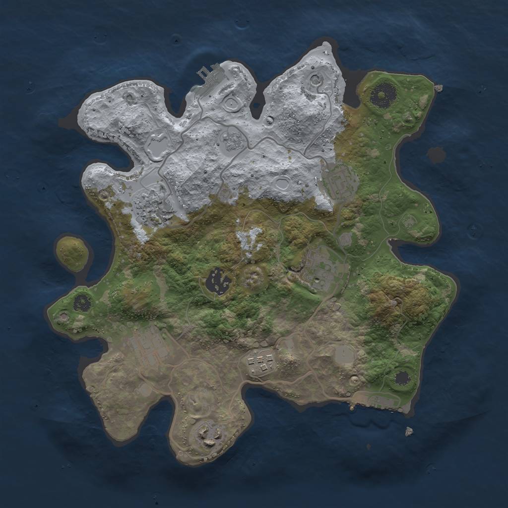 Rust Map: Procedural Map, Size: 3000, Seed: 83595, 14 Monuments