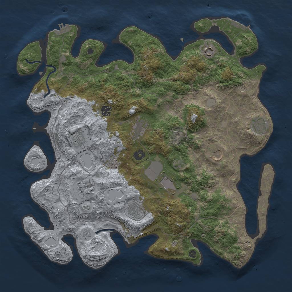 Rust Map: Procedural Map, Size: 4000, Seed: 272640, 17 Monuments