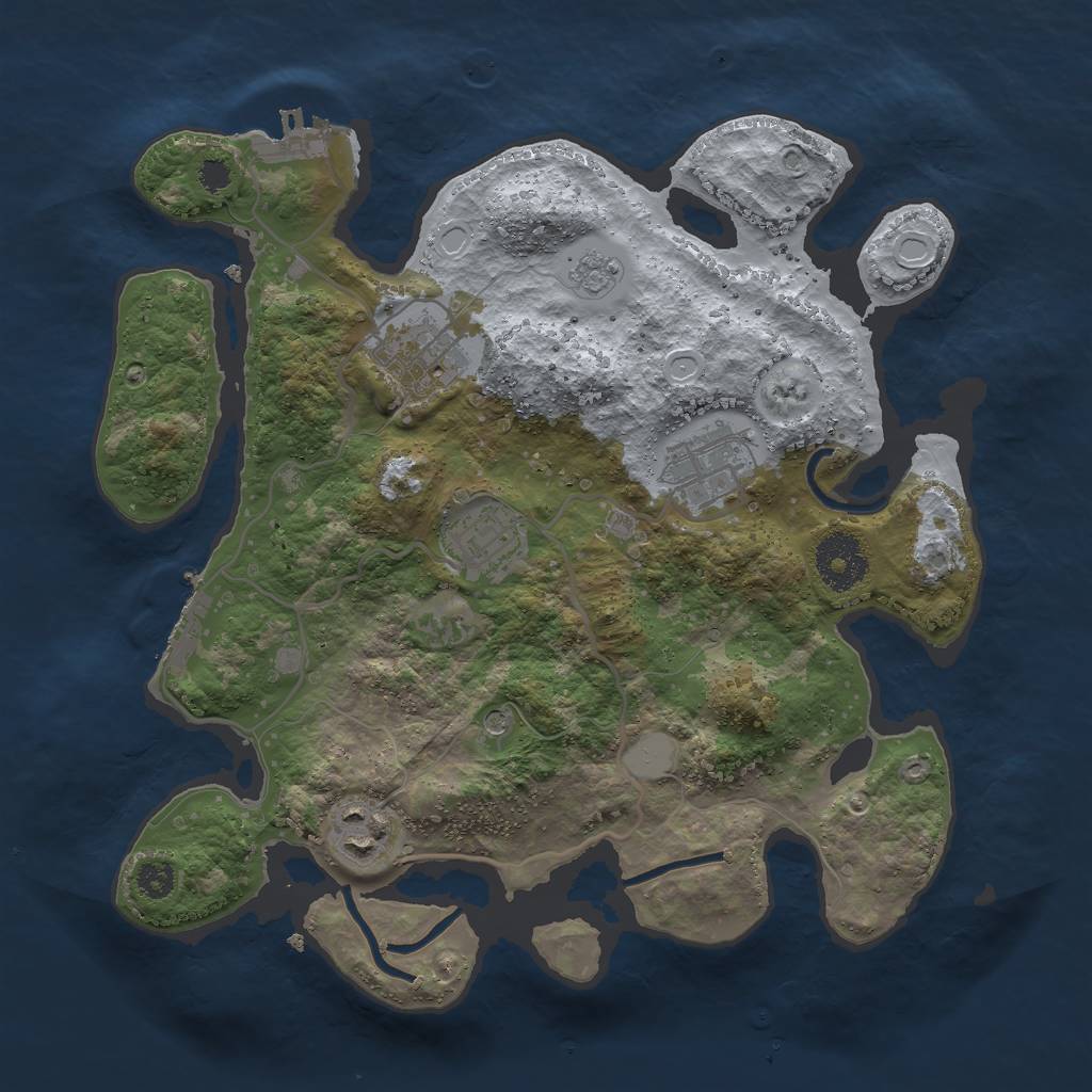 Rust Map: Procedural Map, Size: 3000, Seed: 1318460678, 11 Monuments