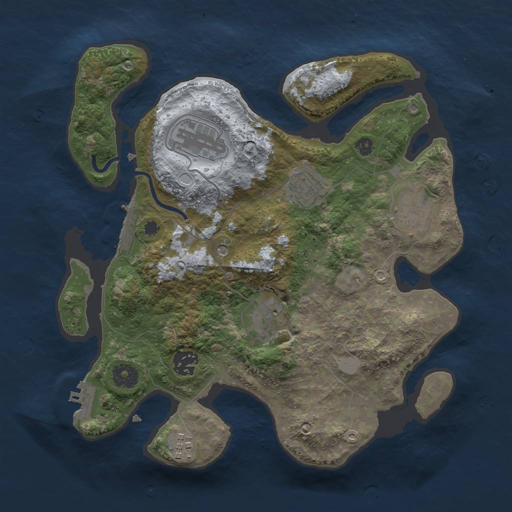 Rust Map: Procedural Map, Size: 3000, Seed: 7305, 12 Monuments
