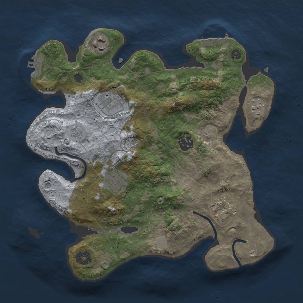 Rust Map: Procedural Map, Size: 3000, Seed: 8680, 13 Monuments