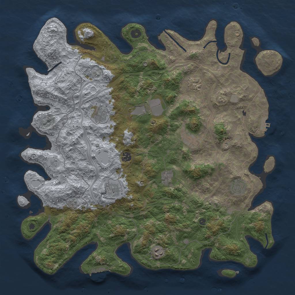 Rust Map: Procedural Map, Size: 4500, Seed: 22690, 17 Monuments